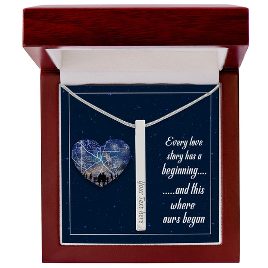 Gift for her Necklace by Someone Said Gift with silver bar pendant and romantic message in wooden box