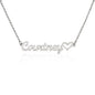 Gift for Her Personalized Necklace with Courtney name and heart charm in silver from ShineOn Fulfillment