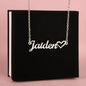 Gift for Her Personalized Necklace with Jaiden name and heart design on silver chain by ShineOn Fulfillment