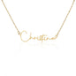 Gold personalized Gift for Her Signature Name Necklace with custom script name Christina