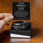 Gift for Him Bracelet black leather promise bracelet with cross charm in black gift box