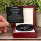 Gift for Him Bracelet black leather with cross pendant in a wooden box by ShineOn Fulfillment