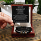 Gift for Him Bracelet black braided leather promise bracelet in wooden box with love message card