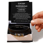 Gift for Him Bracelet black braided leather with metal accents in a ShineOn Fulfillment box