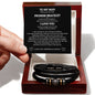 Gift for Him Bracelet braided black leather promise bracelet in wooden box with love message card
