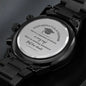 Someone Said Gift black chronograph watch engraved with congratulations message gift for him chronograph watch