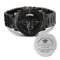 Gift for Him Chronograph Watch by Someone Said Gift with black metal band and detailed dial
