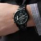 Gift for Him Chronograph Watch with black dial and metal strap by Someone Said Gift on wrist