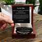 Gift for Him Love You Forever Bracelet set with black braided straps in wooden box by ShineOn Fulfillment
