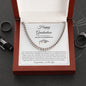 Gift for Him Necklace silver chain in a red box with a happy graduation message card