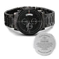 Gift for Husband Chronograph Watch by ShineOn Fulfillment with black dial and engraved message