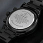 Gift for Husband Chronograph Watch with engraved heartfelt message on stainless steel back