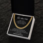 Gold chain necklace gift for husband necklace with romantic message in black gift box