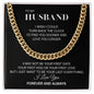 Gift for Husband Necklace gold chain on black card with romantic message by ShineOn Fulfillment