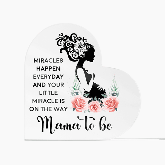 Someone Said Gift acrylic heart with pregnant woman silhouette and roses gift for mom acrylic heart