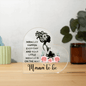 Gift for Mom Acrylic Heart with Mama to Be design and floral decoration on clear acrylic
