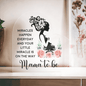 Gift for Mom Acrylic Heart with mama to be design and floral silhouette decoration