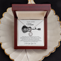 Gift for Mom Eternal Hope Necklace displayed in a wooden box with a loving message card