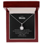 Gift for Mom Eternal Hope Necklace with sparkling pendant in a wooden gift box with a loving message