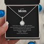 Gift for Mom Eternal Hope Necklace with sparkling round pendant in a black gift box