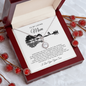 Gift for Mom Eternal Hope Necklace in silver with pendant displayed in a red gift box with a loving message