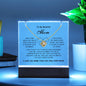 Gift for Mom Necklace Acrylic LED display with heartfelt message on illuminated acrylic plaque