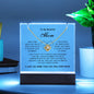 Gift for Mom Necklace Acrylic LED with loving message displayed on illuminated acrylic plaque