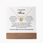 Gift for Mom Necklace Acrylic LED gold chain with heartfelt message on display card by ShineOn Fulfillment