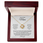 Gift for Mom Necklace with gold heart pendant and message in elegant wooden display box