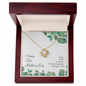 Gift for Mom Necklace in gold with gemstone pendant in a wooden box for Mother's Day