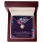 Gift for Mom Necklace by Someone Said Gift with gold flower pendant in a wooden gift box