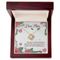 Gift for Mom Necklace with gold chain and heart pendant in decorative wooden gift box
