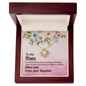 Gift for Mom Necklace gold floral pendant in wooden box with loving message from daughter