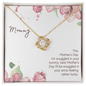 Gift for Mom Necklace with gold and crystal pendant in floral Mother's Day gift box