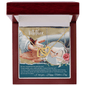 Gift for Mom Necklace with intertwined heart pendants in gold and silver in a wooden gift box