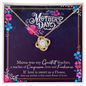 Gift for Mom Necklace gold heart pendant with crystal in Mother's Day floral box