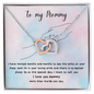 Gift for Mom Necklace with two interlocking heart pendants in rose gold and silver by ShineOn Fulfillment