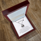 Gift for Mom Necklace in a wooden presentation box with heart pendant and meaningful message