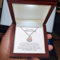 Gift for Mom Necklace in silver heart pendant with baby feet design in elegant wooden gift box