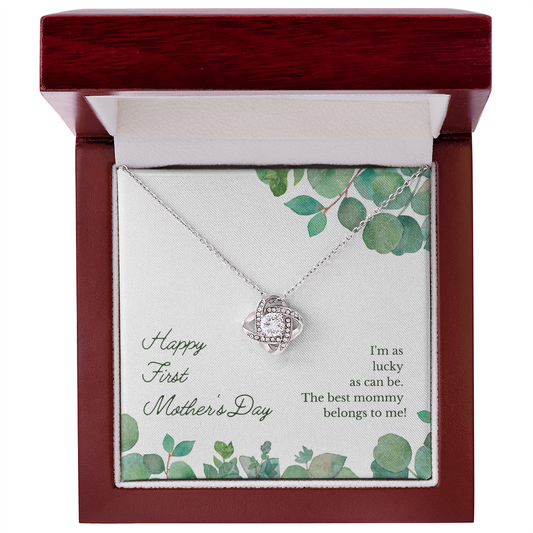 Gift for Mom Necklace in silver with heart pendant in a wooden box for Mother's Day
