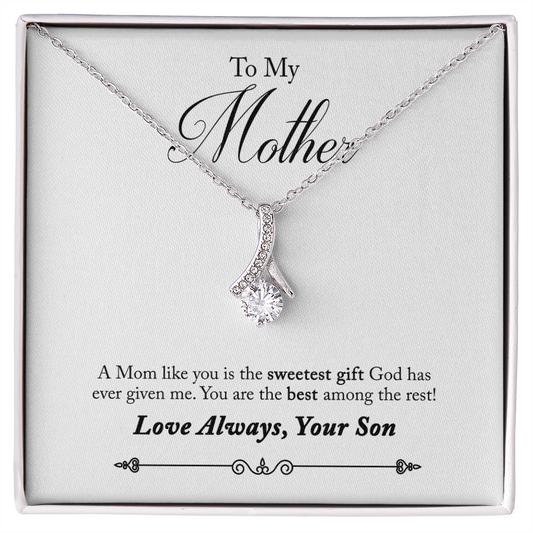 Gift for Mom Necklace by Someone Said Gift with silver chain and sparkling pendant in a gift box