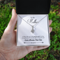 Gift for Mom Necklace with silver pendant in a box with loving message from son
