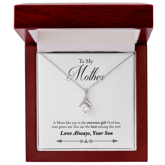 Gift for Mom Necklace silver pendant with sparkling stone in wooden gift box from Someone Said Gift