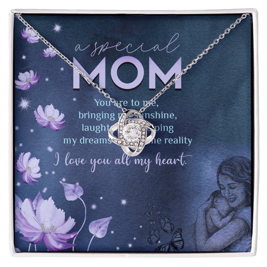 Gift for Mom Necklace featuring a silver pendant with crystals on a chain by Someone Said Gift