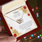 Gift for Mom Necklace with two interlocking hearts in a red velvet box by ShineOn Fulfillment