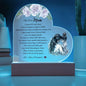 Gift for mom Printed Heart Acrylic Plaque with heartfelt daughter message and floral design on wooden base