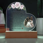 Gift for mom Printed Heart Acrylic Plaque with floral design and heartfelt daughter message on wooden base