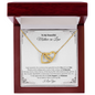 Gift for Mother in Law Necklace with gold intertwined heart pendant in wooden presentation box