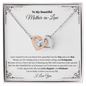 Gift for Mother in Law Necklace with interlocking hearts and a sentimental message by ShineOn Fulfillment