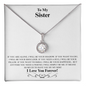 Gift for Sister Necklace by ShineOn Fulfillment with round crystal pendant and heartfelt message card